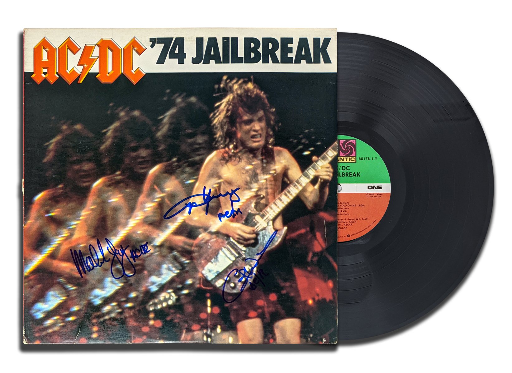 Angus Young Malcolm Young Cliff Williams ACDC Signed '74 JAILBREAK Autographed Vinyl Album LP
