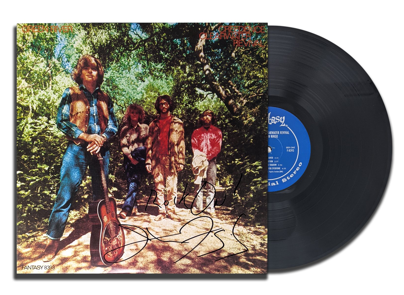John Fogerty Creedence Clearwater Revival CCR Signed GREEN RIVER Autographed Vinyl Album LP
