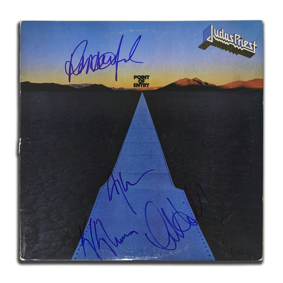 Halford Hill Downing Tipton Signed Judas Priest POINT OF ENTRY Autographed Vinyl Album LP